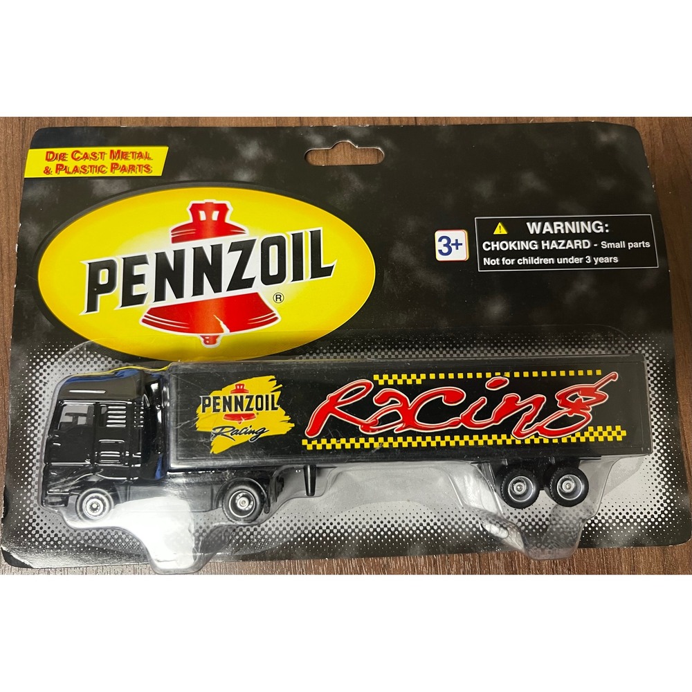 Pennzoil Racing Die Cast Metal Semi Truck Trailer 2002 Golden Wheel Special Ed